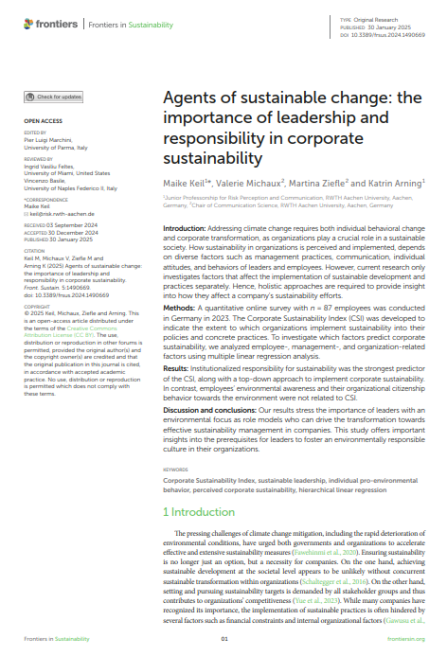 Agents of sustainable change